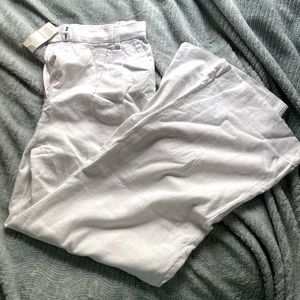 Abercrombie and Fitch white linen pants